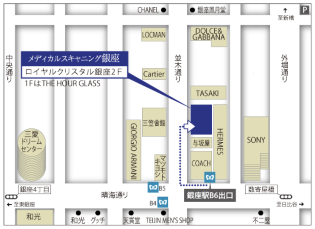 メディカルスキャニング銀座院の所在地