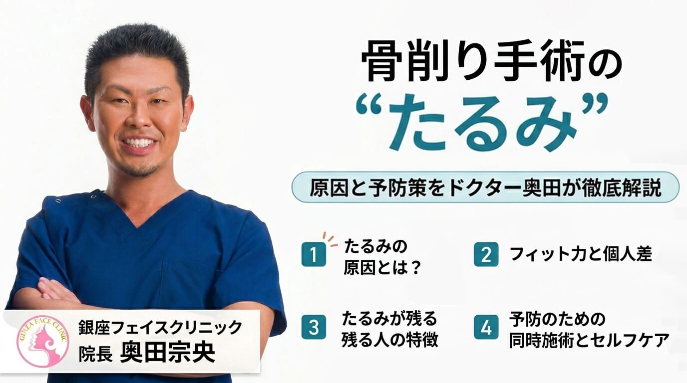 骨削り手術を受けると、皮膚のたるみは残りますか？
