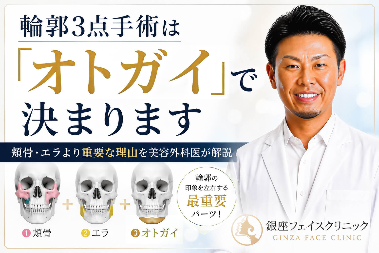 輪郭3点はオトガイで決まり